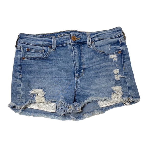 American Eagle Outfitters Pants - American Eagle Hi-Rise Shorts Shortie Super Stretch Distressed Frayed Size 10
